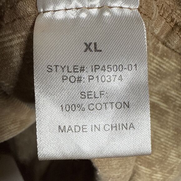 Bibi Corduroy Shacket Tan Pockets Distressed Women's Size XL Style IP4500-01 - Picture 11 of 16